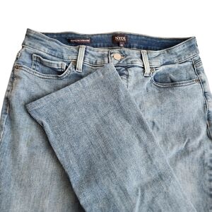 NYDJ Marilyn Straight Stretch Blue Jeans Women's 12 Denim Preppy Lift Tuck Y2K